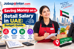 Retail worker planning a monthly budget on a UAE salary