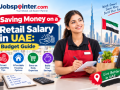 Retail worker planning a monthly budget on a UAE salary
