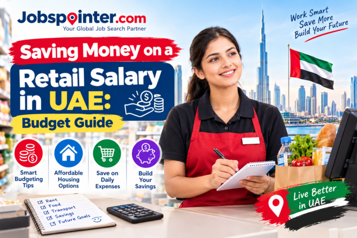 Retail worker planning a monthly budget on a UAE salary