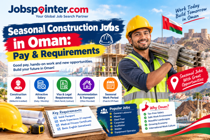 Construction worker wearing a hard hat and high-visibility vest at a construction site in Oman